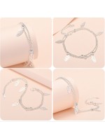 Bracelet BY-8  Nouveau argent bracelets aux feuilles  pour femmes et jeunesses