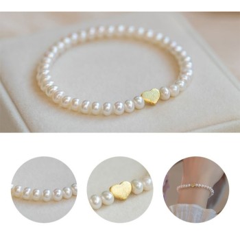 Bracelet BP-15  Très Joli Perles Blanche Bracelet  Pour Femme