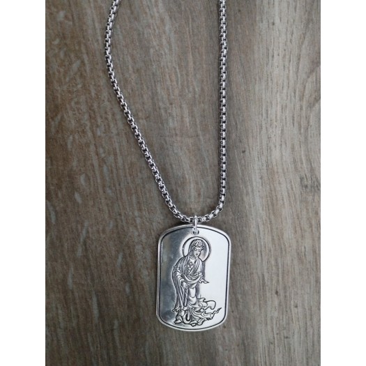 Collier BC-5  Vintage traditionnel collier rétro-argent et Guanyin chinois tradition collier pour hommes