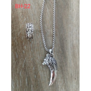 Collier BC-2  Vintage Loup collier Rétro et imitation anti-argent La formule unique mode collier pour hommes Collier BC-2  Vintage Loup collier Rétro et imitation anti-argent La formule unique mode collier pour hommes