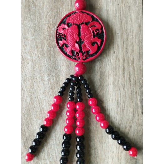 Necklace BH-111  A beautiful red pendant hanging up in car or decorating for house