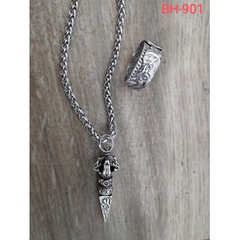 Collier BC-9  Un magnifique collier rétro-argent, bonne qualité pour hommes Collier BC-9  Un magnifique collier rétro-argent, bonne qualité pour hommes
