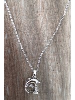 Collier BC-20  Mode acier au titane dauphin collie,Vas bien avec toutes vos tenus collier pour femme