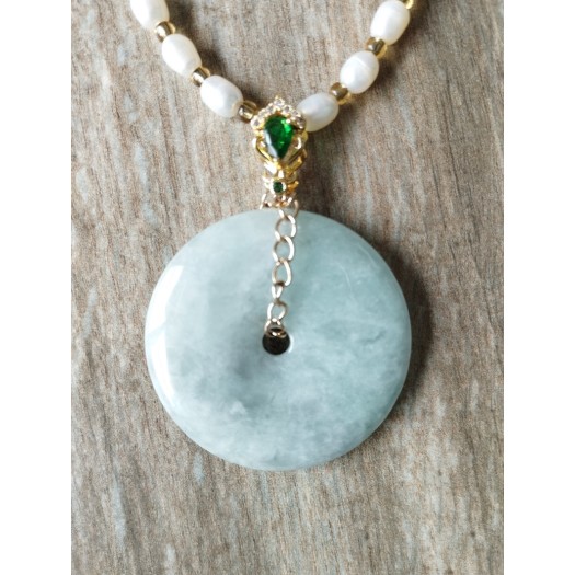 Collier BC-11 Manigfique jade collier sans allergie, avec une boucle sauve tradidionel unique mode chinois bonheur collier pour femmes